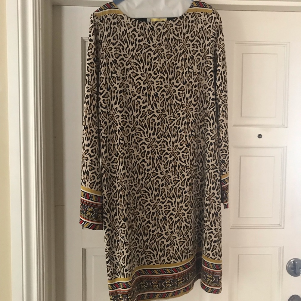 Nicole Miller long sleeve leopard dress